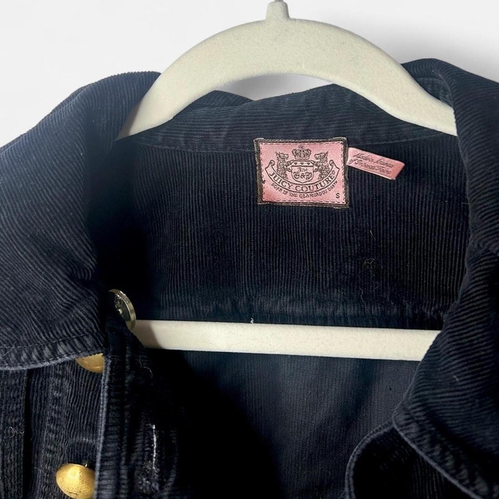 Juicy Couture Black Bomber Jacket with Gold Buttons - Picture 2 of 5